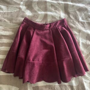 SHEIN Red Mini Skater Skirt with Pleats